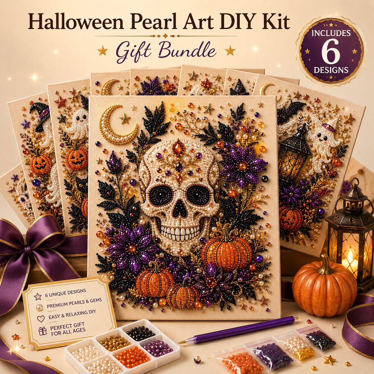 ๐ฅ Last Day 49% OFF โ ๐ปโจ Halloween Pearl Art DIY Kits โ Turn Tiny Pearls into Spooky-Cute Magic
