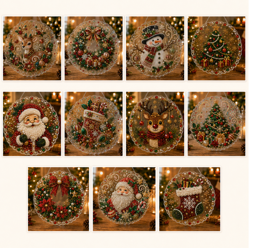 🎄 LIMITED TIME!! 49% OFF – ✨ 🎄 Christmas Pearl Diamond Art Ornament Kit – DIY Handmade Holiday Hanging Decor 🎅💎