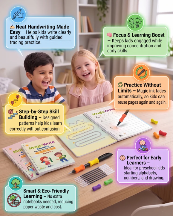 Kids Practice Copybook Set (4Pcs/Set)