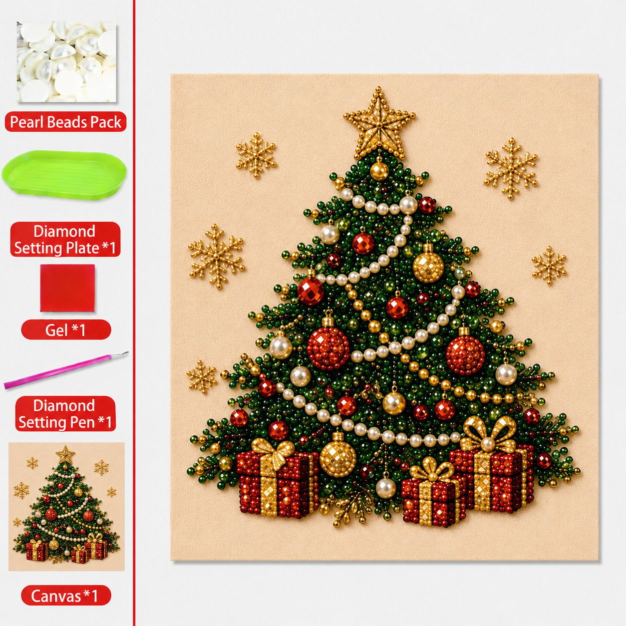 🌲DIY Pearl Diamond Painting Art Christmas Series Kit -🧘Relaxing & Beginner-Friendly
