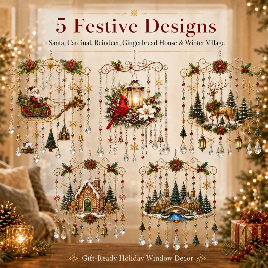 🔥Last Day 49% OFF - Handmade Christmas Stained Glass Window Hanging