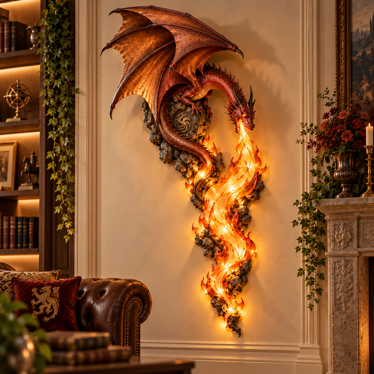 🔥Last Day 49% OFF -🐉 Dragonfire Guardian Wall Sconce – A Legendary Flame Awakens On Your Wall 🔥