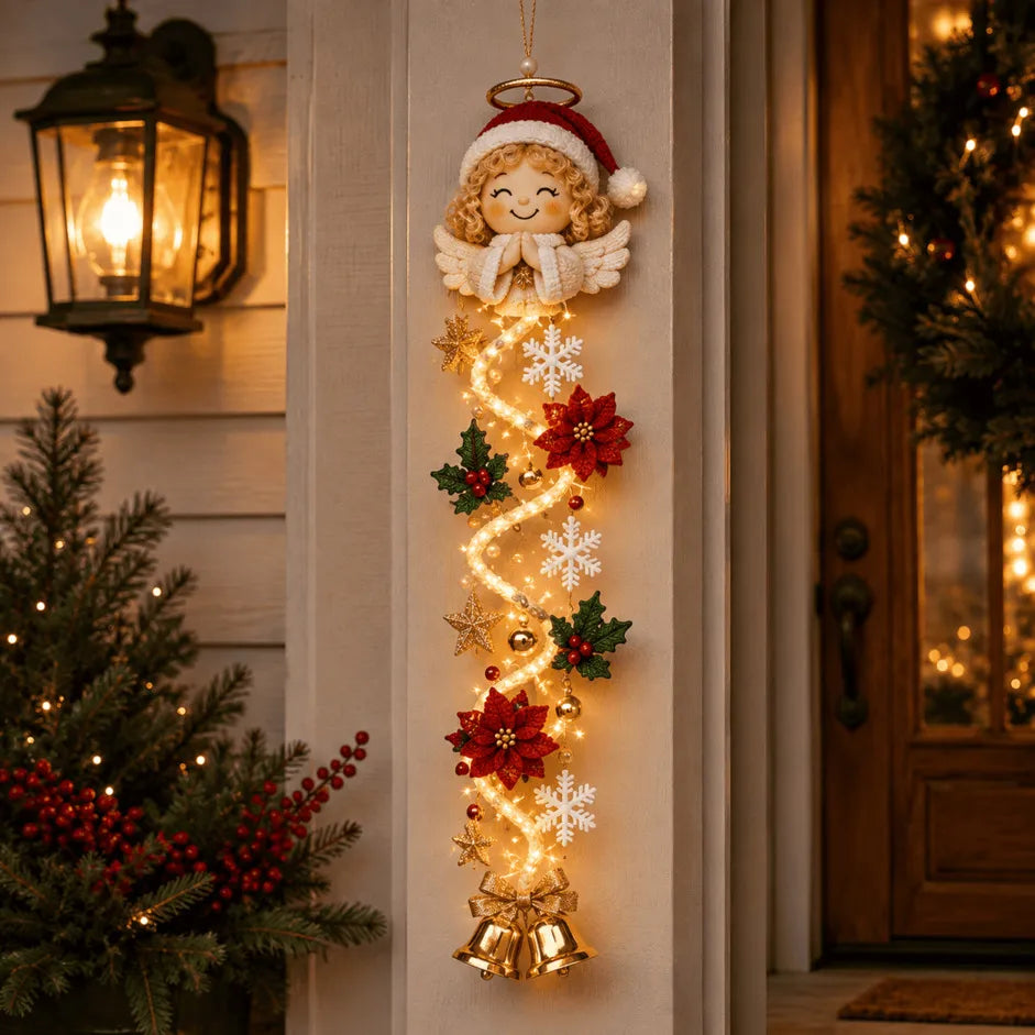 🔥Last day with huge discounts!– 🎄Glowing Christmas Door Hanger | 6 Festive Lighted Designs with Warm Glow, Dimensional Details & Space-Saving Vertical Décor ✨