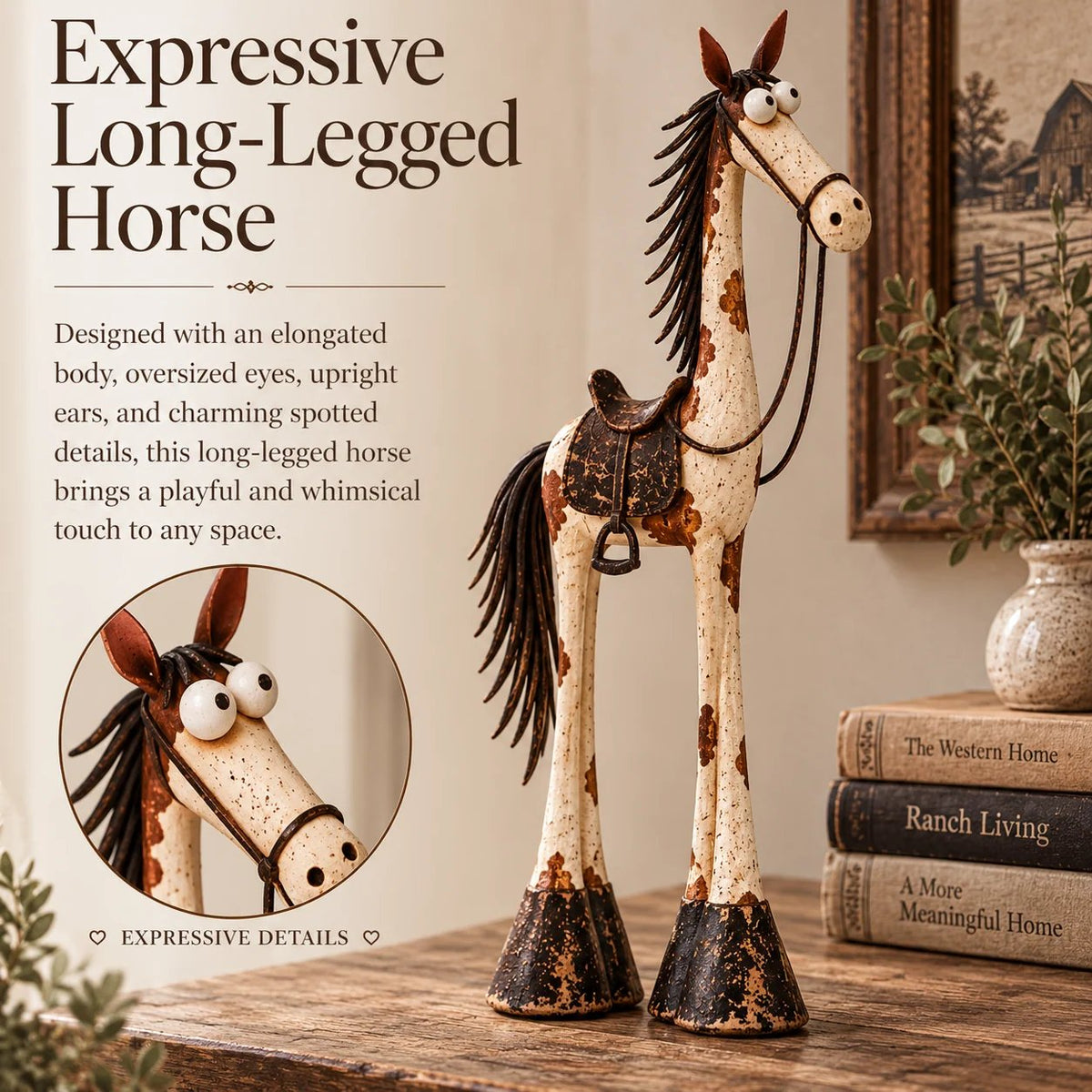 🔥🤠🐴 Whimsical Western Cowboy & Horse Figurine Duo 🌵