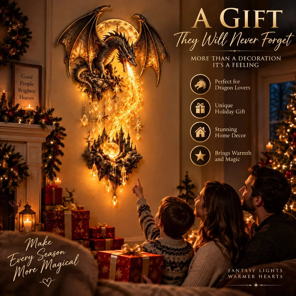 🔥 Last Day 49% OFF – 🐉 Dragonfire Moonlight Wall Lamp | Enchanted Fantasy Castle Decor ✨