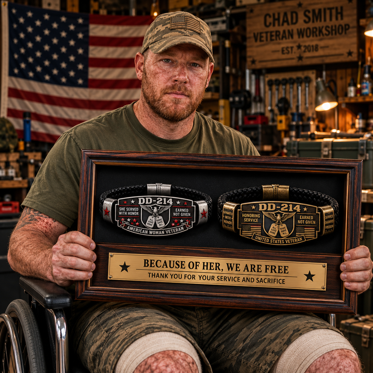 100% Handmade DD-214 Veteran Honor Bracelet(𝐂𝐡𝐚𝐝 𝐒𝐦𝐢𝐭𝐡 𝐇𝐚𝐧𝐝𝐦𝐚𝐝𝐞®) - Buy 2 Get Extra 20% Off