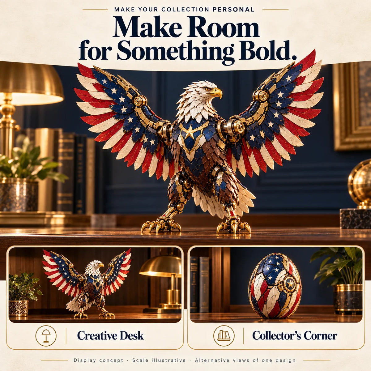 🎗️🔥last Day 49% Off -🦅 American Eagle Transforming Egg – Stars & Stripes Mechanical Figure With Bold Wing Details