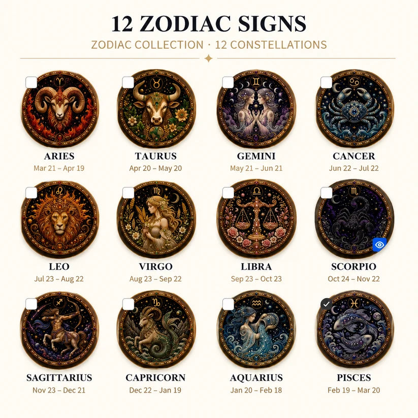 🔥 Last Day 49% OFF - 💎 12 Zodiac Signs Pearl Art Kit ♈💫 Bring Every Zodiac Sign to Life with Pearls