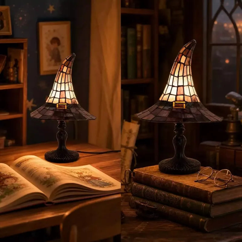 ✨Limited Edition 50% OFF🧙♀️ Stained-Resin Witch Hat Lamp – Enchanting Gothic Ambient Light