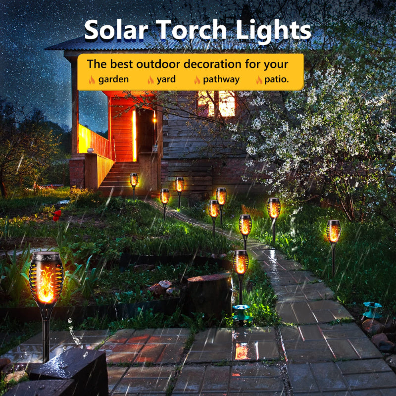 🎃 Halloween Solar Flickering Flame Torch Lights
