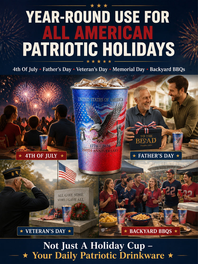 ๐ฅ Toast to the 250th anniversary of our nation! Pour your chilled beverage, and watch the Star-Spangled Banner ๐บ๐ธ appear vividly on the cup surface.