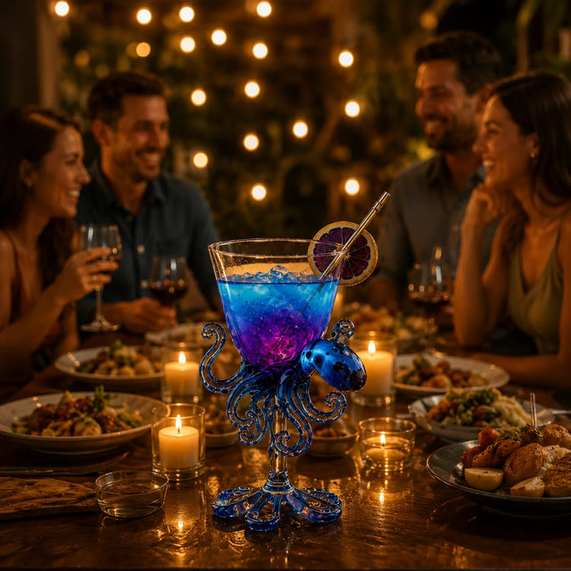 Octopus glass at a dinner gathering