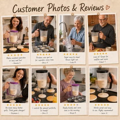 🎉🧁Easy-Pour Pancake & Cupcake Batter Dispenser