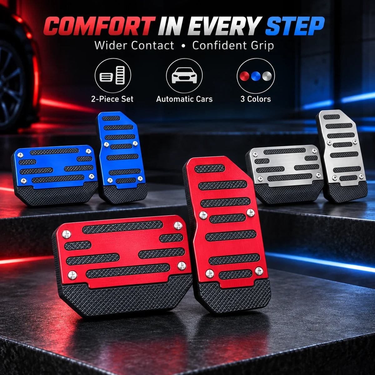✨ 2PCS NonSlip Universal Automatic Foot Brake Gas Cover Pad Pedal Accessories Car