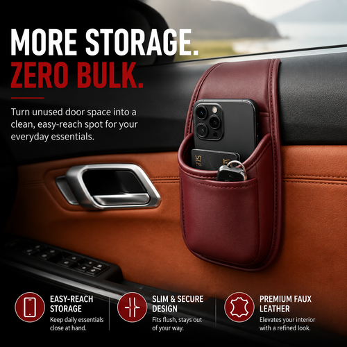 Slim Leather Car Door & Console Organizer Pocket🚗