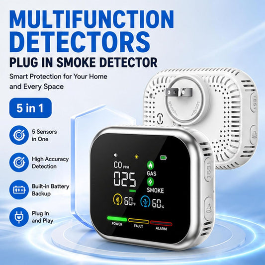 🛡️Multi-Function Home Safety Detector - CO, Gas, Smoke,Temperature & Humidity Monitor