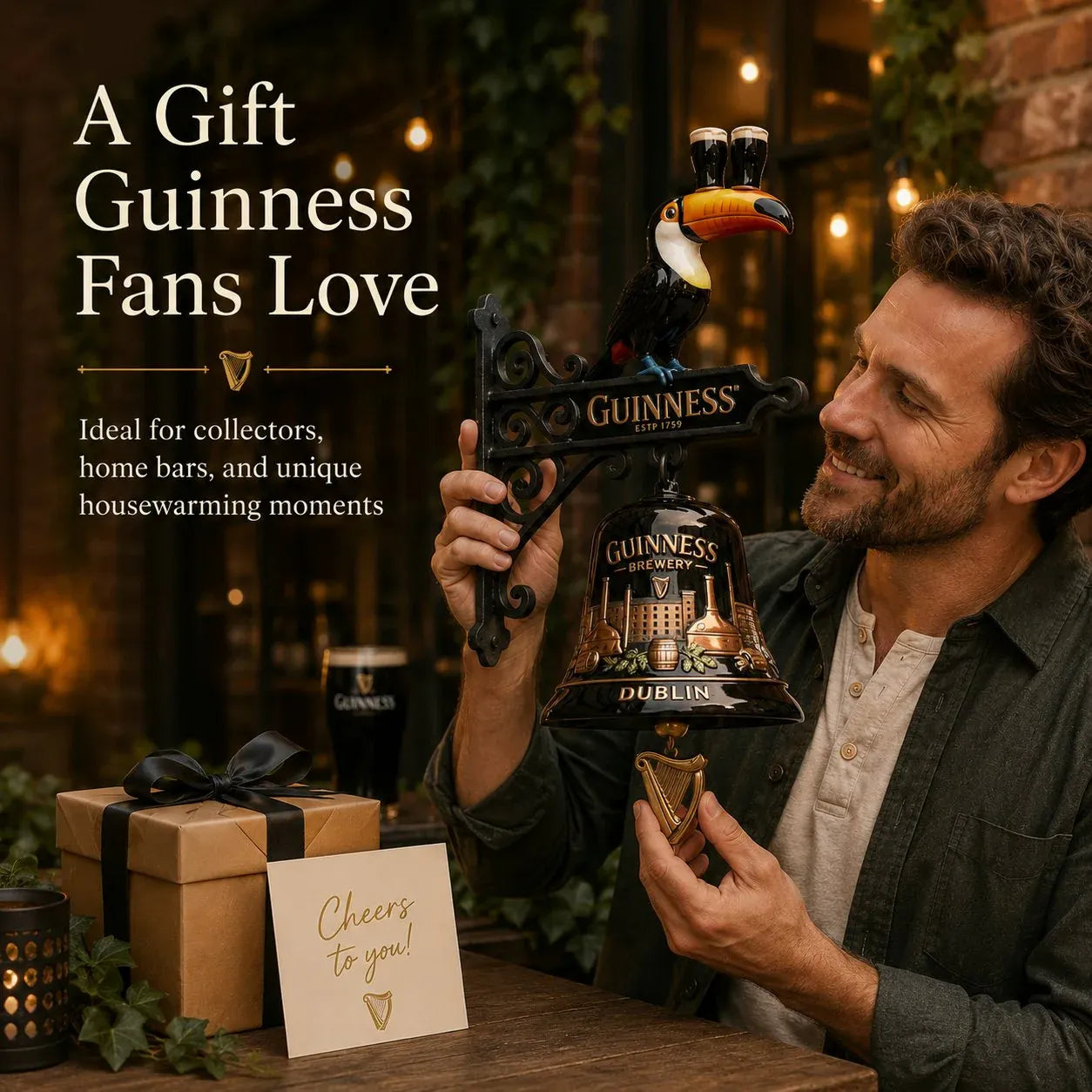 🍺Guinness Toucan Cast Iron Door Bell