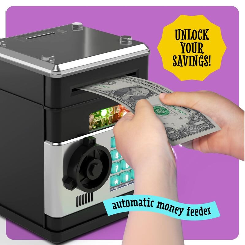 Kids’ Electronic ATM Piggy Bank – Password Money Safe with Automatic Bill Feeder