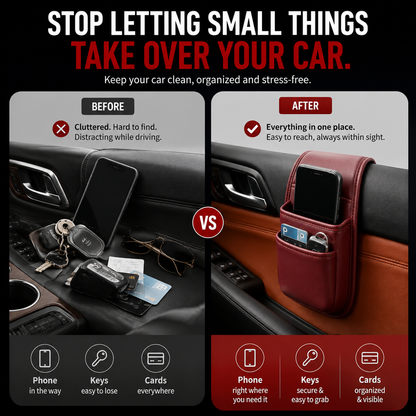 Slim Leather Car Door & Console Organizer Pocket🚗