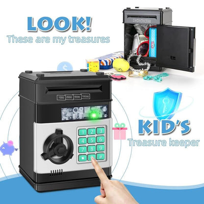 Kids’ Electronic ATM Piggy Bank – Password Money Safe with Automatic Bill Feeder