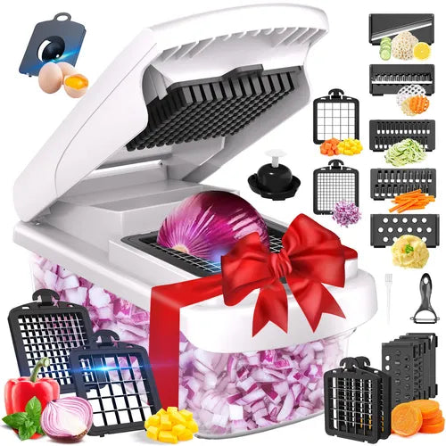 🔥14-in-1 Multifunctional Vegetable Chopper – Chop, Slice & Dice Instantly!