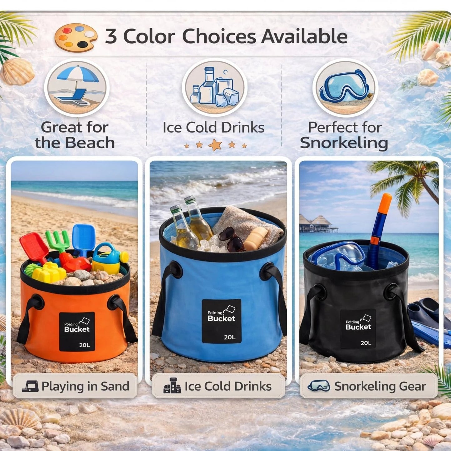 ⏰Limited Stock 50% OFF🧺💦🎣Portable Foldable Water Bucket - Perfect for Fishing, Camping, Traveling!!