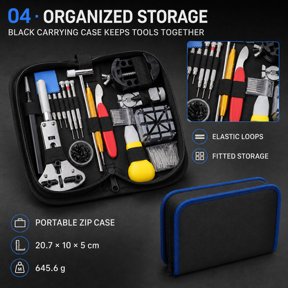 🪛151-Piece Watch Repair Tool Kit - Black Carrying Case🧰