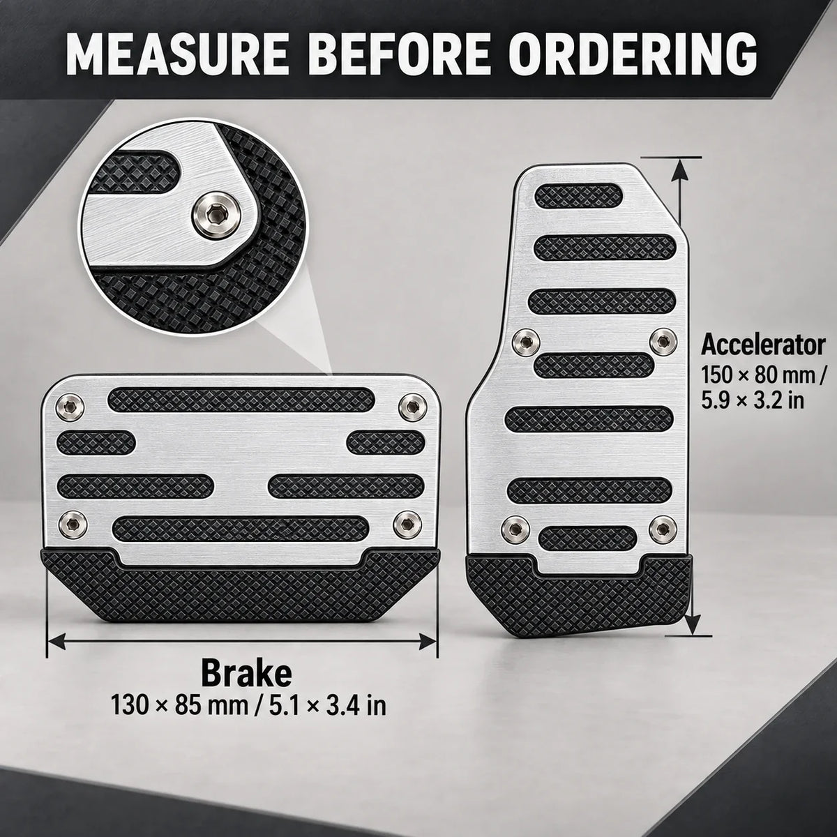 ✨ 2PCS NonSlip Universal Automatic Foot Brake Gas Cover Pad Pedal Accessories Car