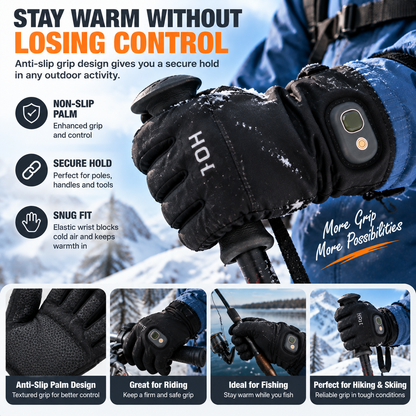 🔥 HOT SALE | Rechargeable Heated Gloves – Touchscreen Winter Gloves with Adjustable Heat for Skiing, Hiking & Outdoor Use