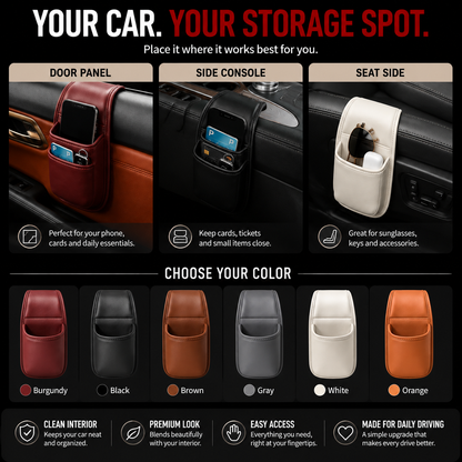 Slim Leather Car Door & Console Organizer Pocket🚗