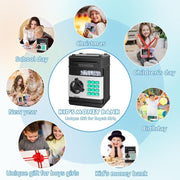 Kids’ Electronic ATM Piggy Bank – Password Money Safe with Automatic Bill Feeder