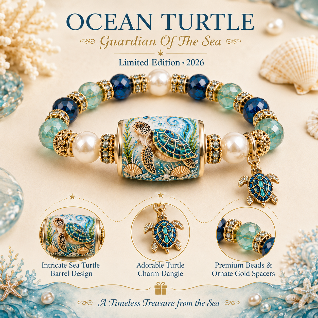 💥 Last Day 49% OFF – 🌊 Ocean Guardian Collection Bracelet — Limited Edition