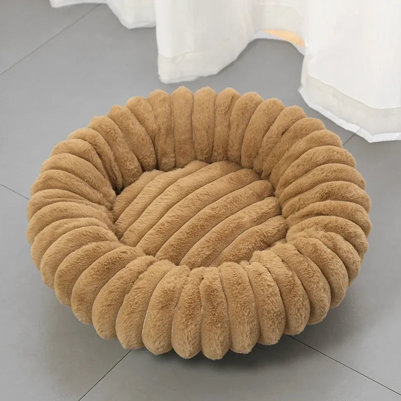🎉 2026 Sale — Over 52,000 Sold! 🐾 Ultra-Soft Round Calming Cat & Dog Bed – Raised Rim Design 🛌