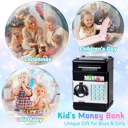 Kids’ Electronic ATM Piggy Bank – Password Money Safe with Automatic Bill Feeder