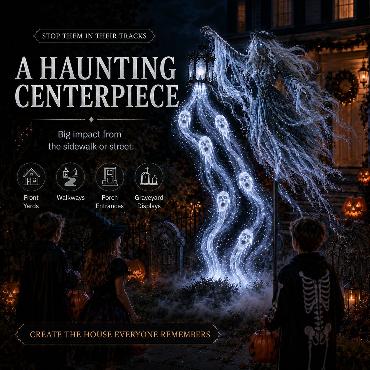 🔥Today 59% OFF🎁 - 💀Halloween Ghostly Animated Cemetery Lights