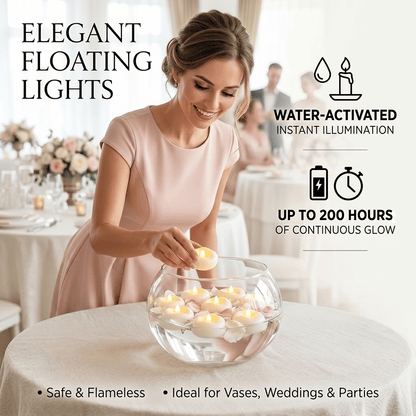 🕯️Water-Activated Flameless Floating LED Candles – Romantic Waterproof Glow for Any Occasion