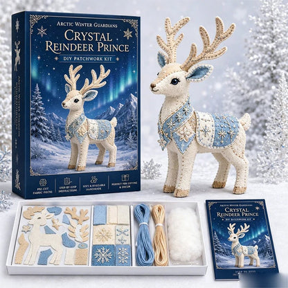 DIY Ice Dragon Felt Patchwork Kit Arctic Winter Guardian Sewing Set