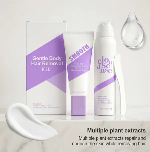 Bikini Pain-Free Hair Removal Cream for Sensitive Skin,Gentle Citrus Sensitive Skin Hair Removal Cream&Spray