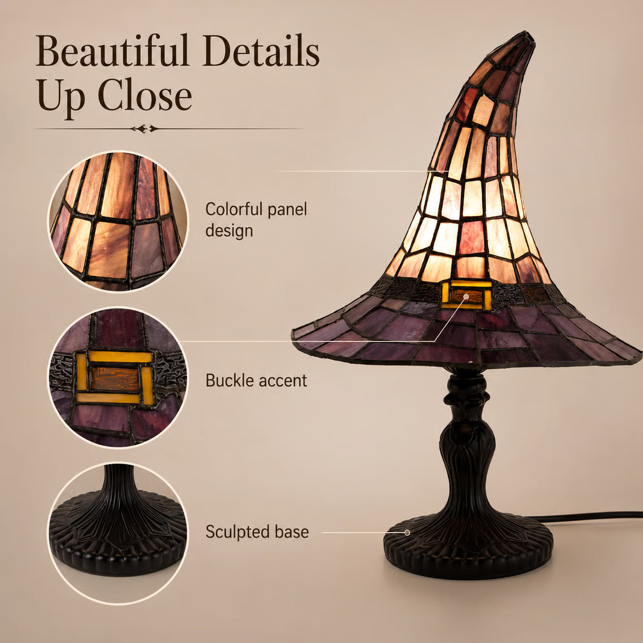 🧙‍♀️ Stained-Resin Witch Hat Lamp – Enchanting Gothic Ambient Light