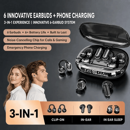 3-in-1 Bluetooth Wireless Earbuds with Chargeable Power Bank Case