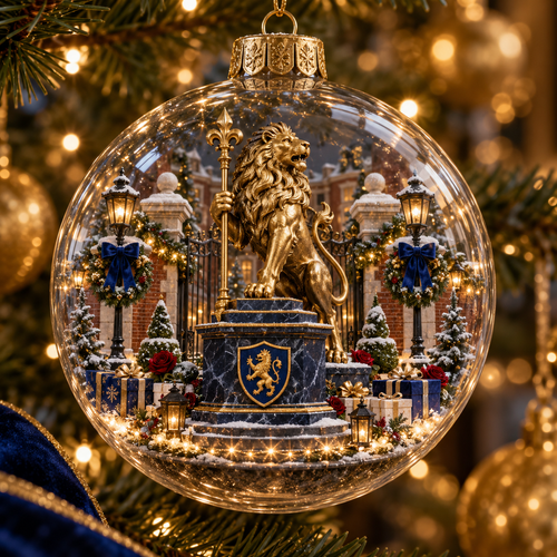 🎄Keep the Blue Flag Flying High Light-Up Football Heritage Diorama Ornament