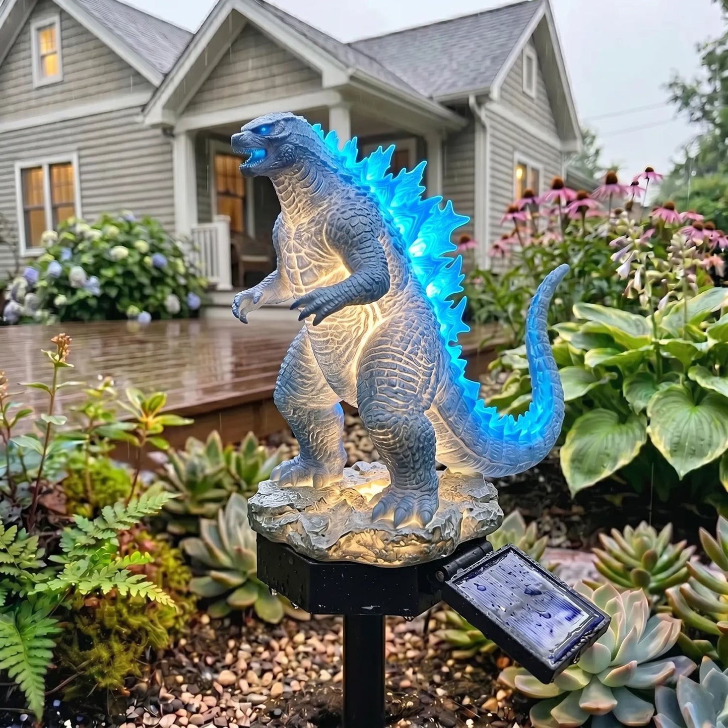 Kaiju King Solar Garden Light: Atomic Glow Edition
