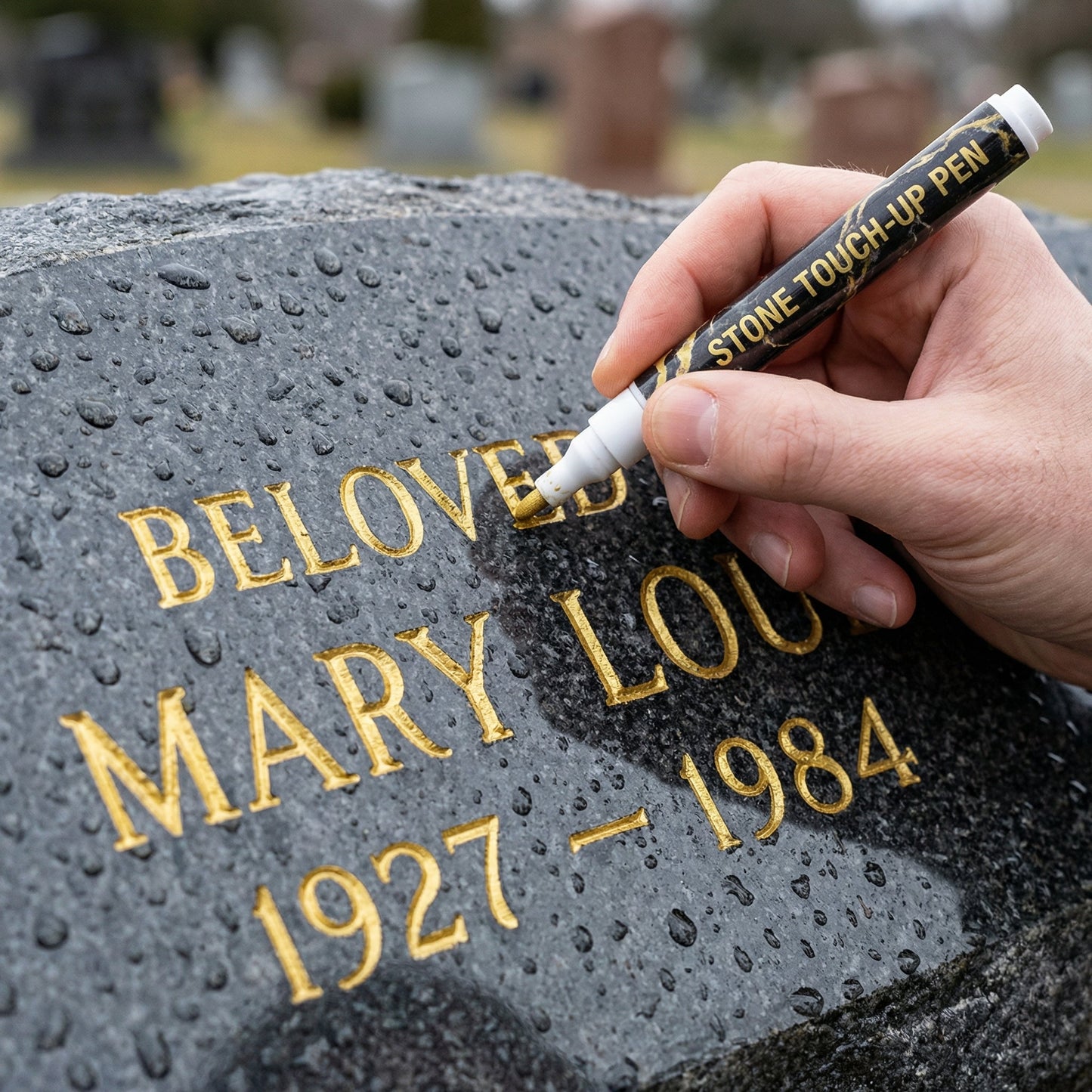🔥HOT SALE 🐦Golden Tombstone Marker Pen for Restoring Faded Grave Inscriptions