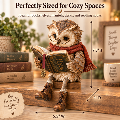 Reading Owl Figurine