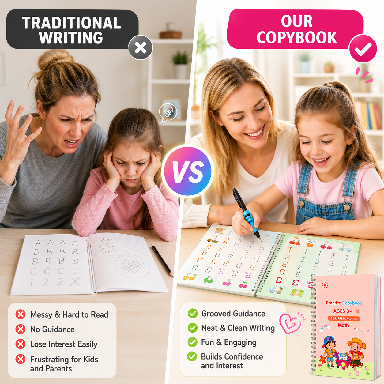 Kids Practice Copybook Set (4Pcs/Set)