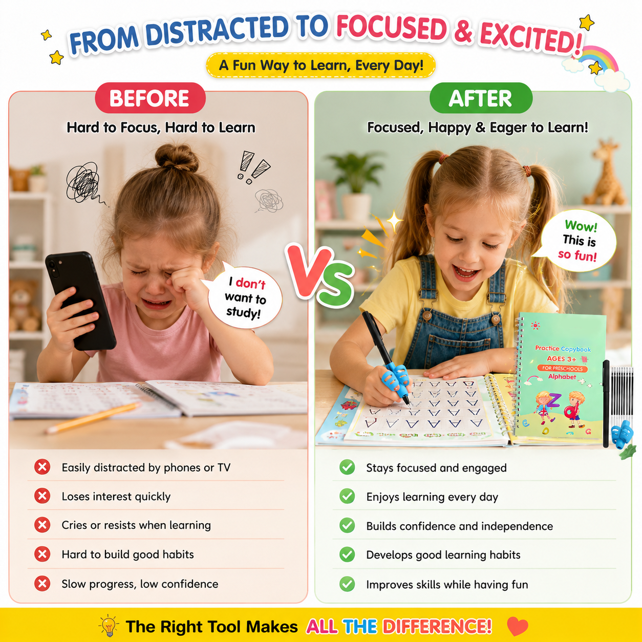 Kids Practice Copybook Set (4Pcs/Set)