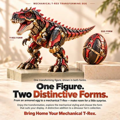 🔥 🦖 2-in-1 Mechanical T-Rex Egg – Transforming Dinosaur Figure with Armored Details & a Surprise Reveal