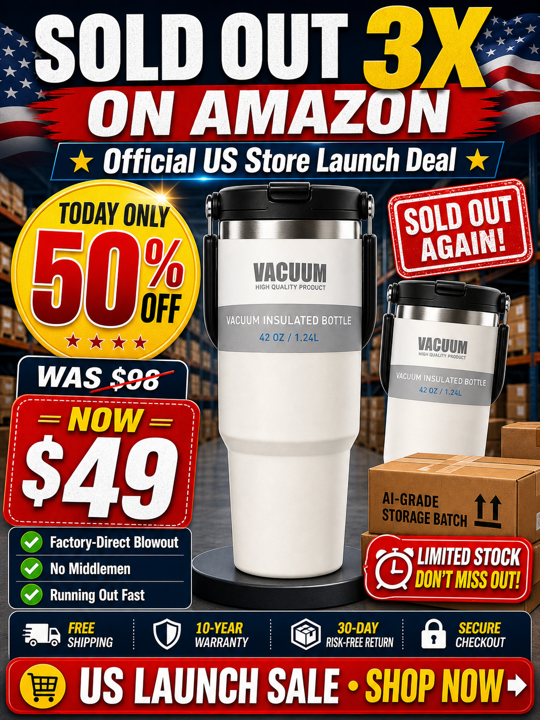 【Last 50 Units】120-Hour Cold Insulation | German Mineral Injection Technology | 100% Leak-Proof