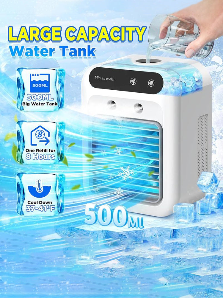 ❄️ 【The Ultimate Summer Energy-Saver (90% Savings)】 Wall-mountable, wireless, portable air cooler—rapid cooling with icy mist in just 3 seconds🧊