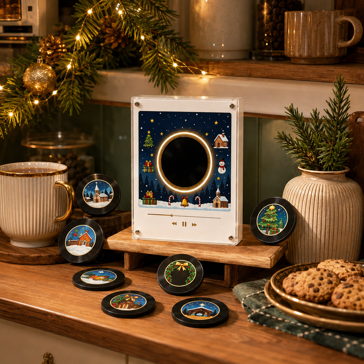 💽Christmas Magnetic Music Player Set Magnets for Refrigerator